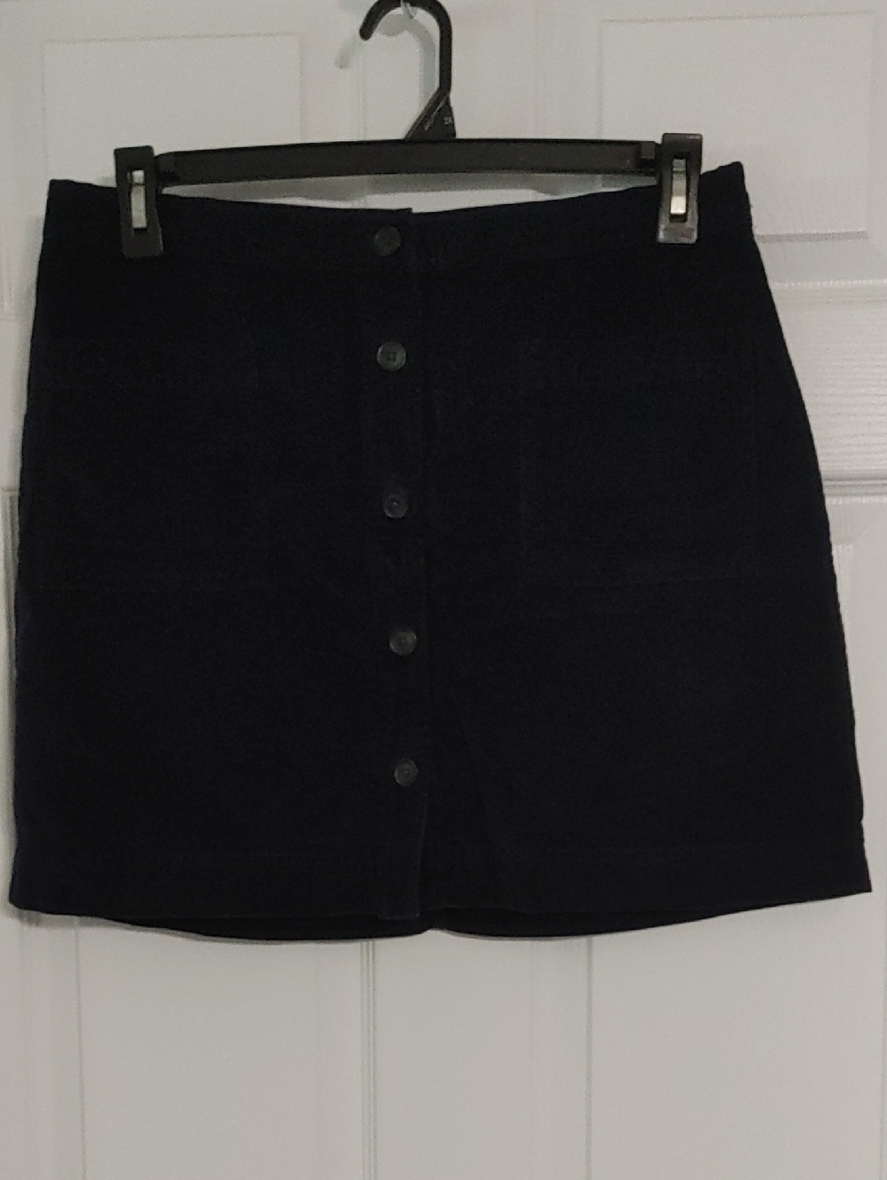 GAP Corduroy Mini Skirt with Button-Front Size Large Navy Like New Condition